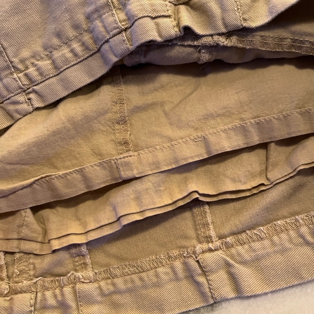 Khaki Colored Patchwork Ann Taylor Loft Midi Skirt - image 3